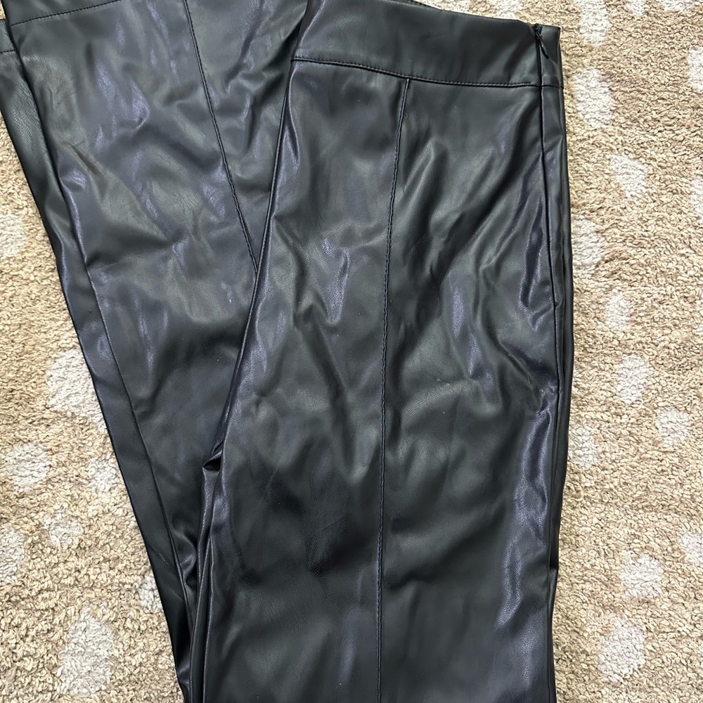 Princess Polly Black Leather Look Trousers